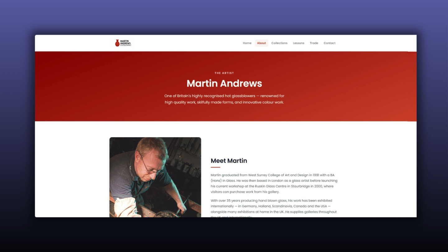 Martin Andrews Glass - About Page