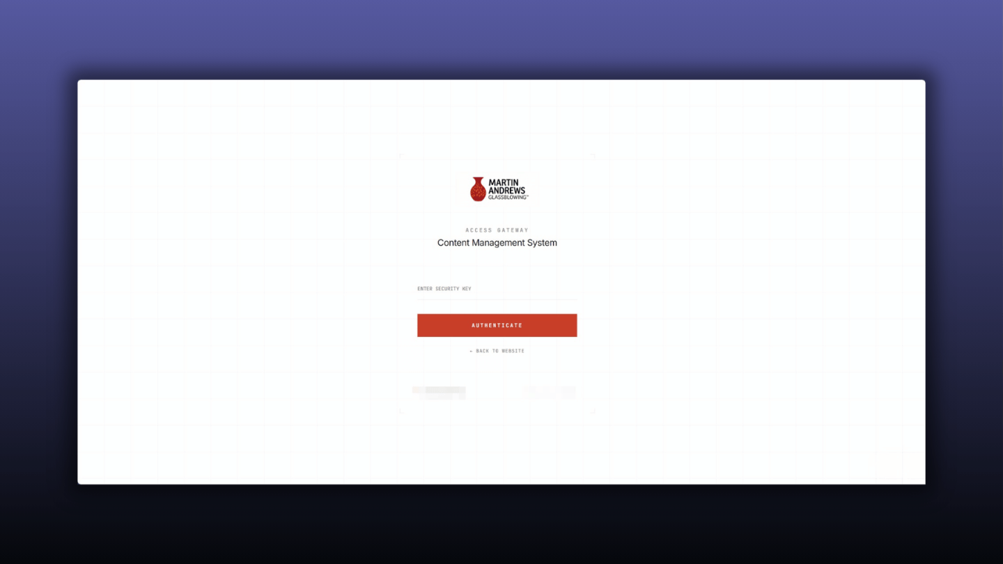 Martin Andrews Glass - CMS Login