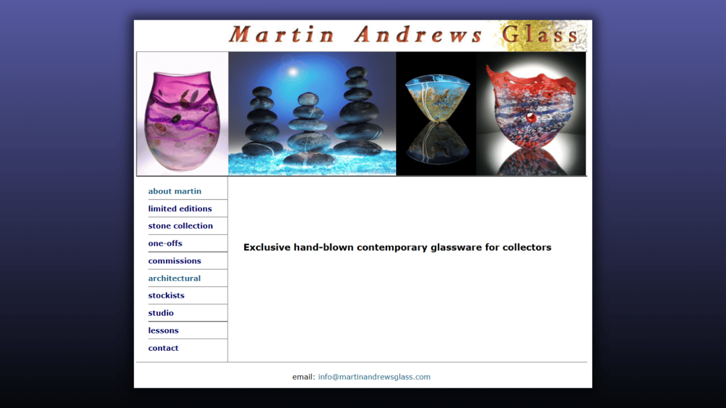 Martin Andrews old website - before ZSM Digital redesign